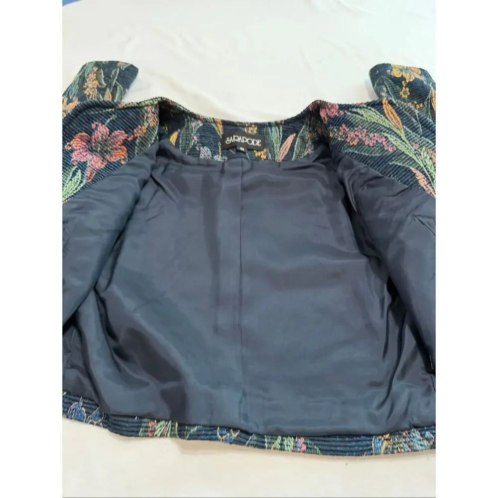 SARAPODE Women’s Vintage Floral Cropped Tapestry Jacket Size 40 - Picture 10 of 14